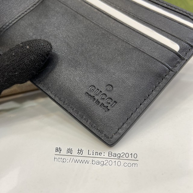 Gucci專櫃古馳最新款蜜蜂印花GG Supreme帆布錢包男士短夾 jh2244型號：451268